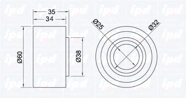 IPD 15-0730 Deflection/Guide Pulley, timing belt